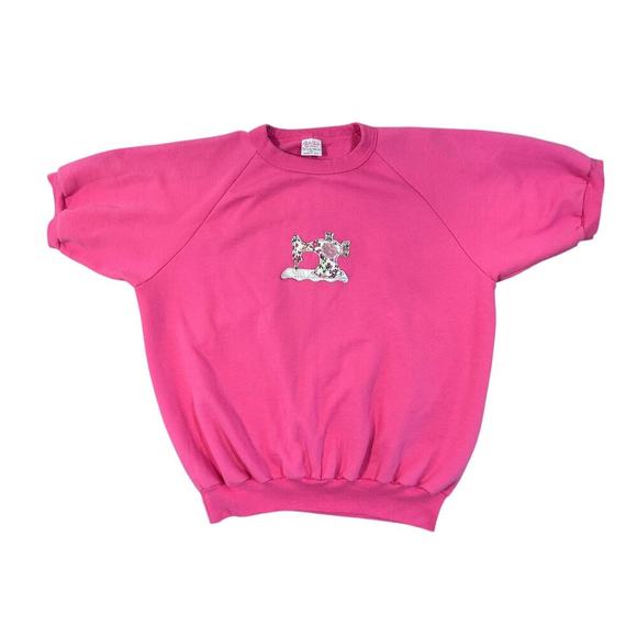 Vintage Rich Tee's Jennifer Dawn Pink Short Sleeve Sewing Machine Sweatshirt XL - Picture 4 of 7
